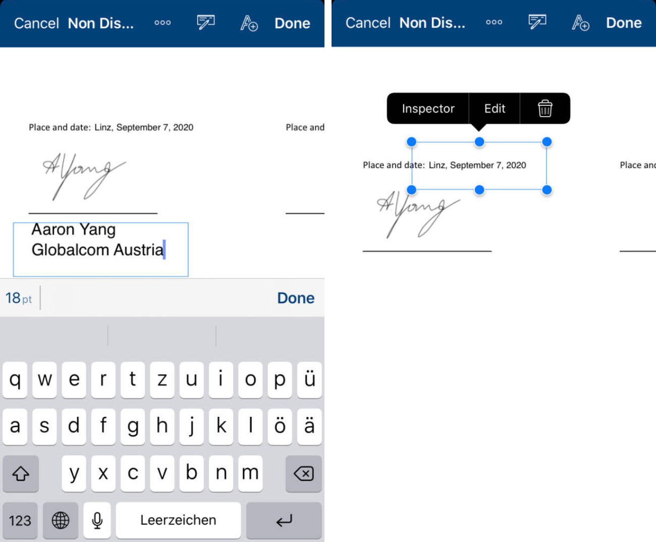 Digital signature mobile