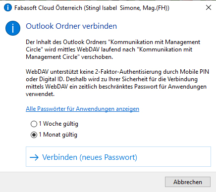 Screenshot Passwort Vergabe