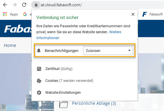 Screenshot Benachrichtigung