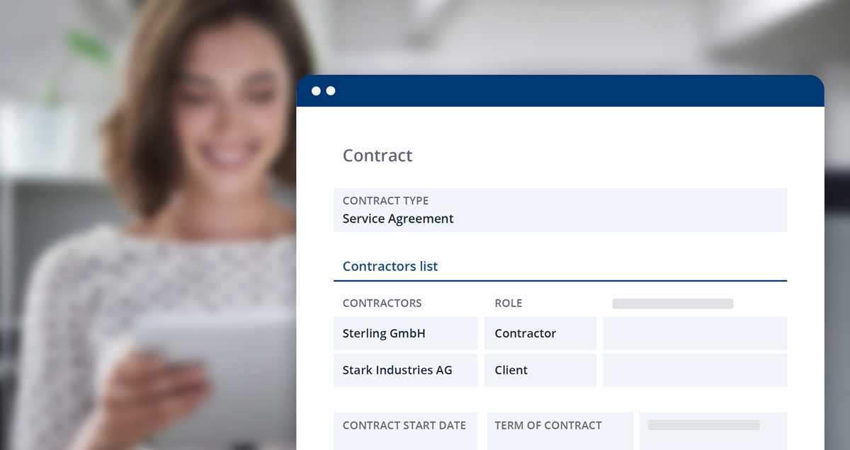 Automatic extraction of the contract data