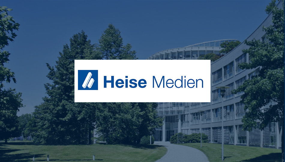 Heise Logo mit Firmengebäude