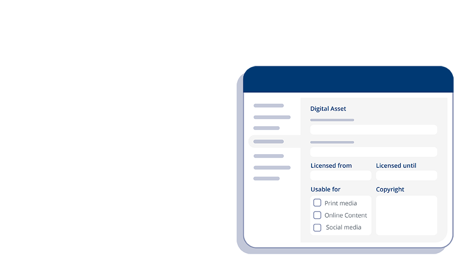 IIlustration of metadata management for digital assets in Xpublisher.