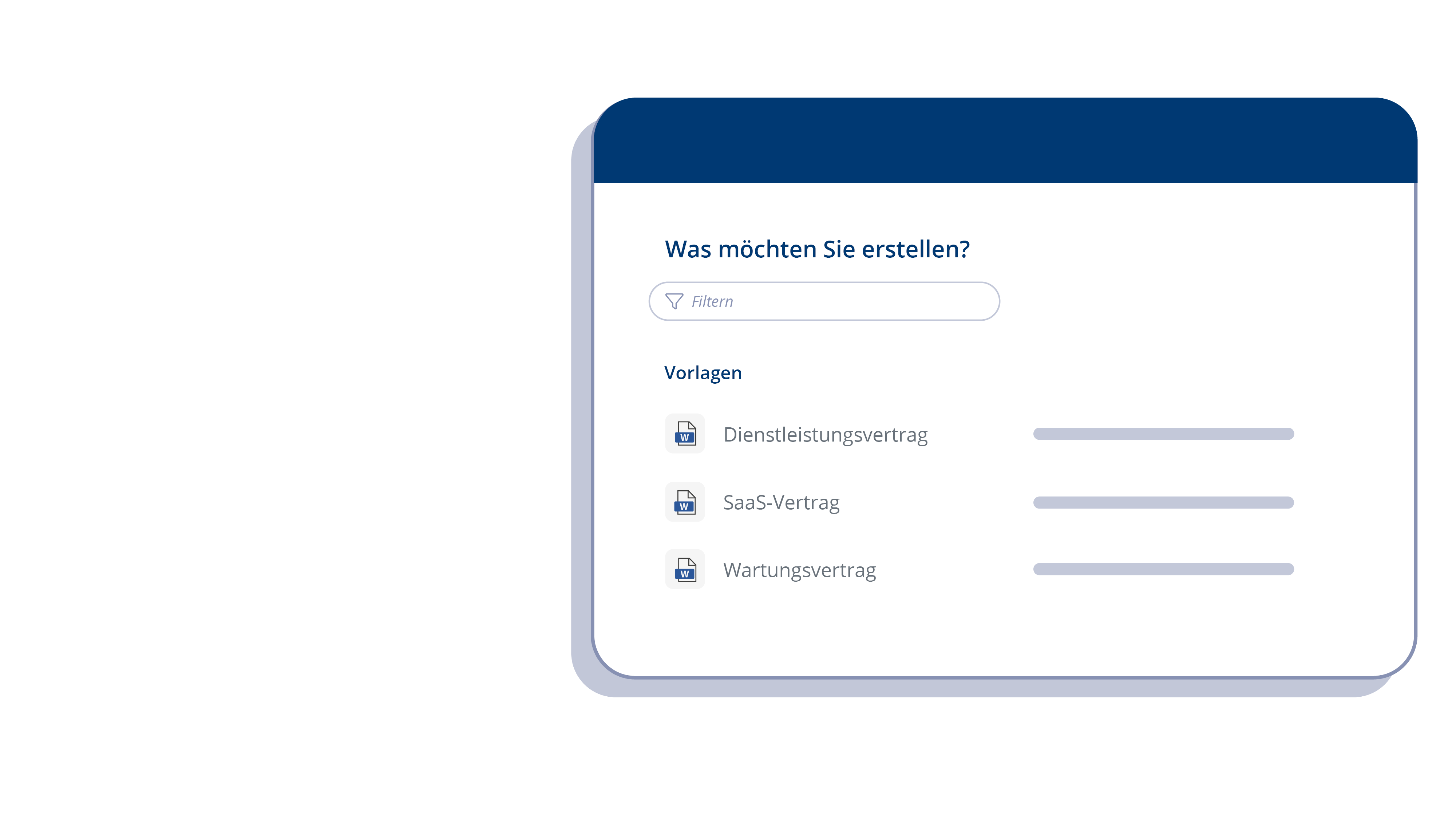 Vorlagenmanagement Screenshot in Fabasoft DORA