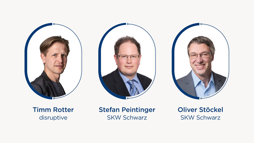 Timm Rotter (disruptive), Stefan Peintinger (SKW Schwarz) und Oliver Stöckel (SKW Schwarz)