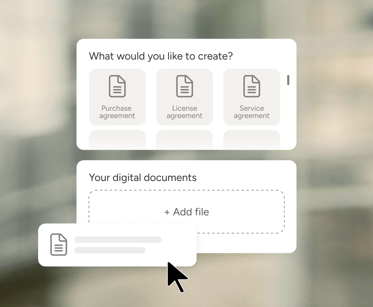 Create new contract document Illustration