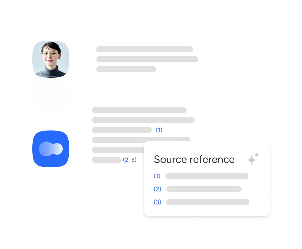 Illustration of chat answer with document source