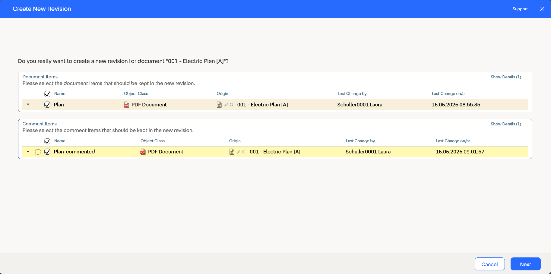 Comments can be carried over with a new document revision