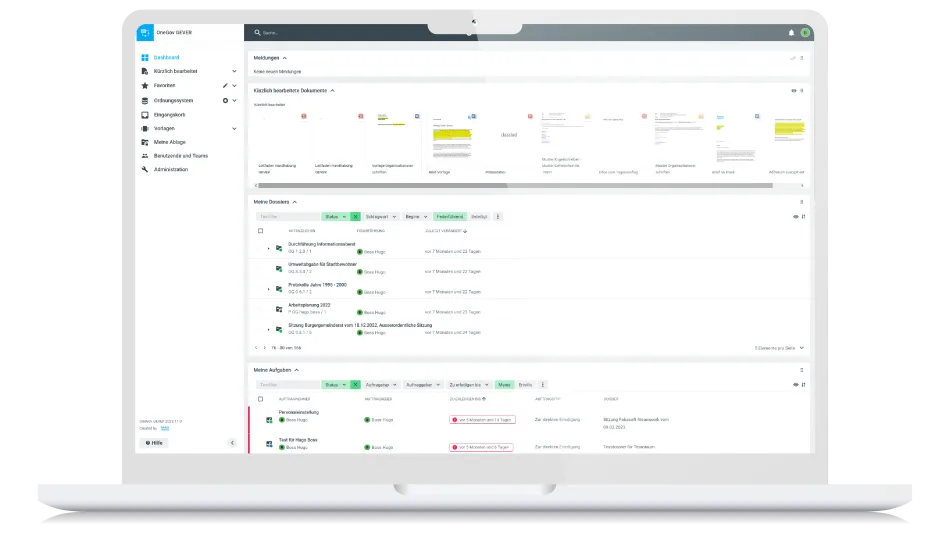 Screenshot vom Produkt OneGov GEVER