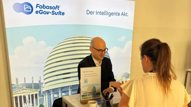 Philipp Strokosch am Fabasoft Stand