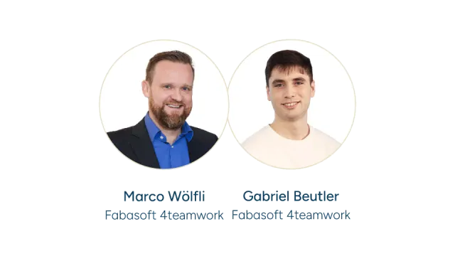 Marco Wölfli und Gabriel Beutler von Fabasoft 4teamwork