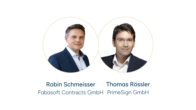 Robin Schmeisser - Geschäftsführer Fabasoft Contracts GmbH und Thomas Rössler 