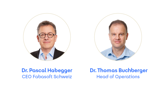 Referentenbilder von Dr. Pascal Habegger und Dr. Thomas Buchberger