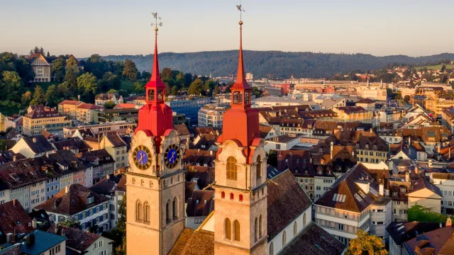 Luftaufnahme der Stadt Winterthur
