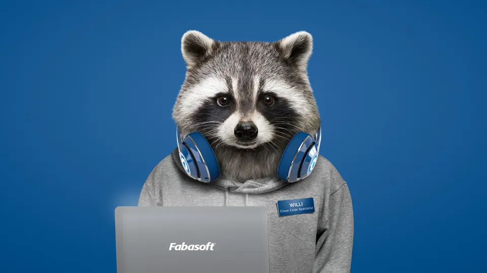 Waschbär Willi mit Laptop