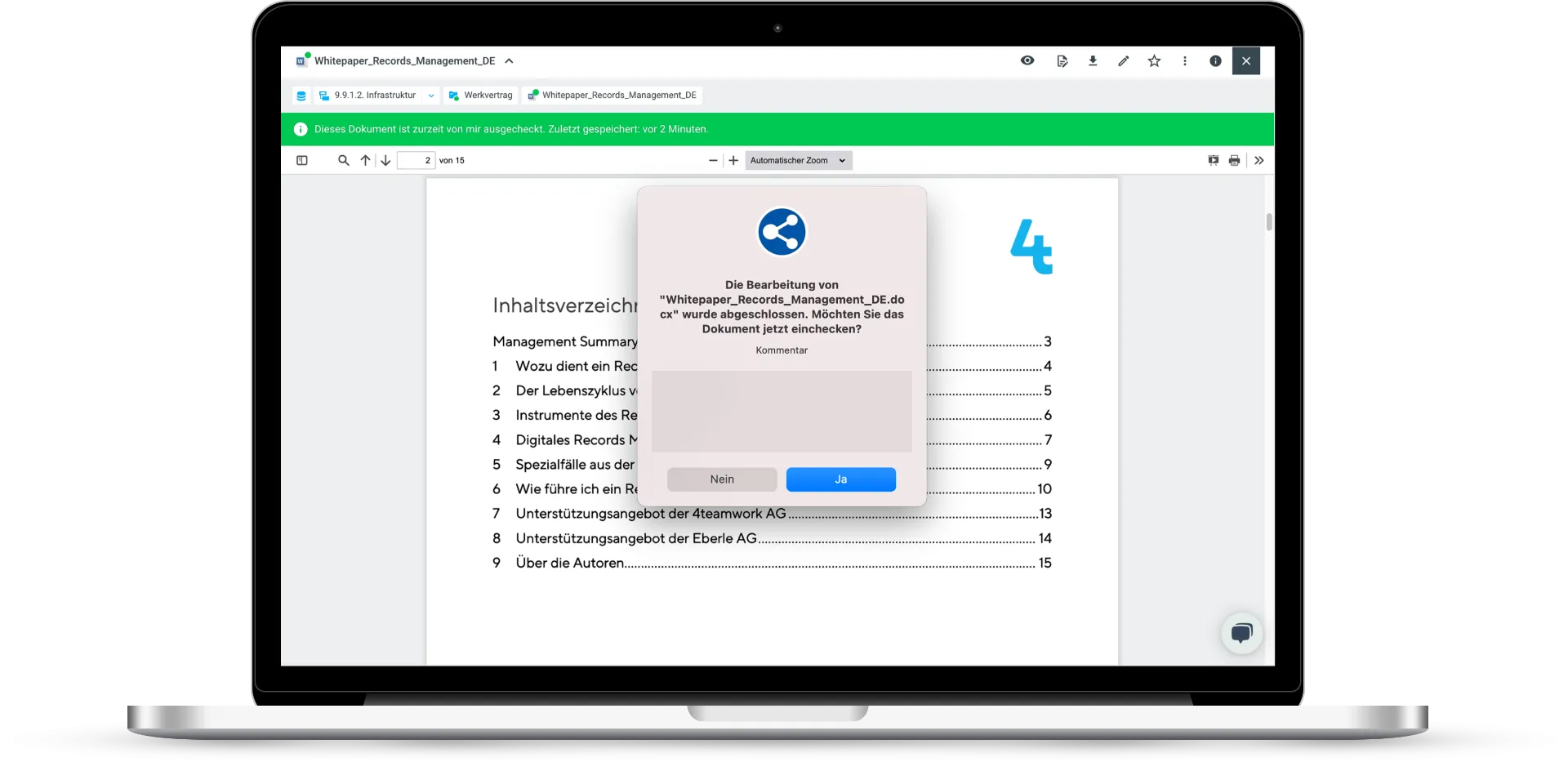 Screenshot vom Office Connector im Produkt OneGov GEVER