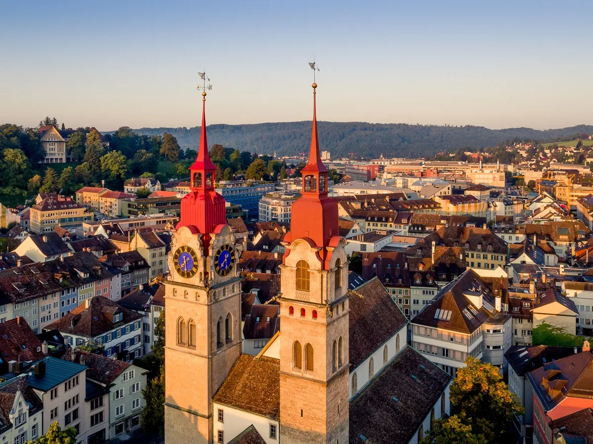 Luftaufnahme der Stadt Winterthur