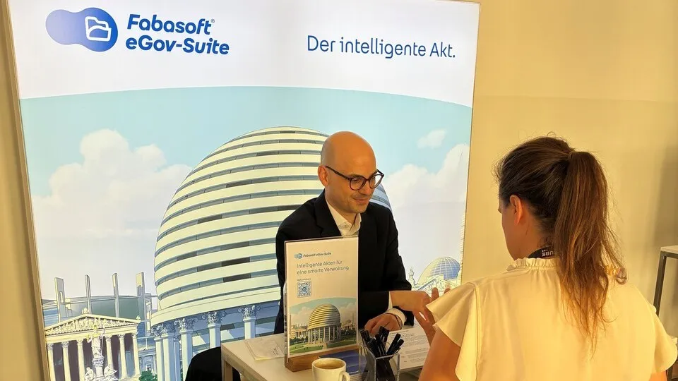 Philipp Strokosch am Fabasoft Stand